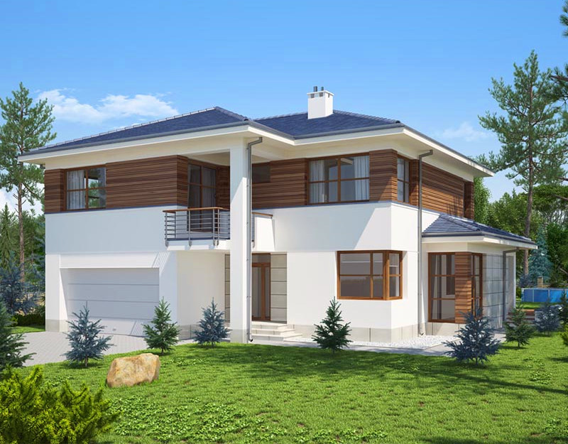 輕鋼別墅側(cè)面展示